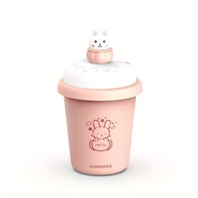 Cool Mist Humidifier Tiny Bunny 300 ml. USB Desktop Humidifier & Aromatherapy Essential Oil Diffuser. (Color: Pink)