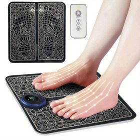 Foot Massaging Mat - Relax and Rejuvenate Your Feet with Leg Circulation and Massage - Perfect Gift (Color: Black - Upgrade Remote Control)