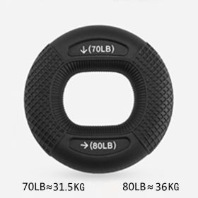 40-80 LB Strength Hand Grip Ring; Muscle Power Training Silicone Ring; Fitness Body Building Carpal Expander Training Finger Ring (Color: Black-70-80BL)