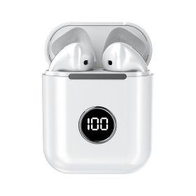Garyway Portable X1 J18 TWS New design V5.2 wireless earbuds LCD battery display earphone for sporting Smart Touch Control (Color: White)