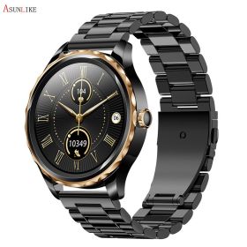 QR02 Smart Watch – HD Bluetooth Call, AI Voice, Mobile Payment, Health & Multi-Sport Monitoring (colour: Three black steel plants)