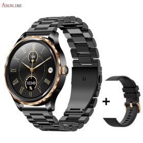 QR02 Smart Watch – HD Bluetooth Call, AI Voice, Mobile Payment, Health & Multi-Sport Monitoring (colour: Three black steel plants+black silica gel)