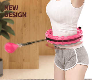 Hula Hoop weight loss circle trainer (Color: Pink, Style: 24 knots)