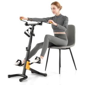 Foldable Exercise Bike Pedal Exerciser for Seniors (Type: Pedal Exerciser, Color: Black & Yellow)