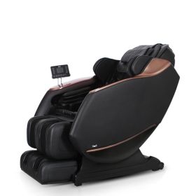 3D Full Body Zero Gravity Shiatsu Electric Massage Chair SL-Track Recliner with Airbag Speaker LCD Touch Screen+Mini Remote Voice Control Back Heat (Color: Black)