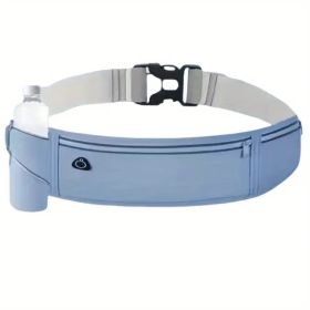 High-Visibility Running Belt – Waterproof Nylon Waist Pack with Lock Closure & Reflective Trim for Night Workouts (Color: Blue)