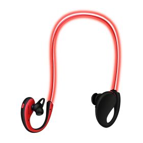 Wireless Neckband Earphones V4.1 with LED Light (Night Running) (Color: Red, size: One size)