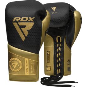 RDX K2 Mark Pro Fight Boxing Gloves (Color: GOLDEN, size: 10oz)