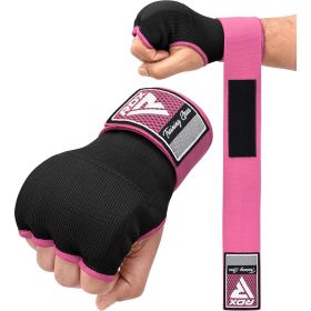 RDX IS Gel Padded Inner Gloves Hook & Loop Wrist Strap for Knuckle Protection OEKO-TEXÂ®Â Standard 100 certified (Color: Pink, size: S)