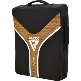RDX Aura Plus T-17 Kick Shield – L’Orme Skin™ Maya Hide Leather (Color: BLACK GOLDEN, size: Standard Size)