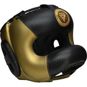 RDX L 2 Mark Pro head Guard with Nose Protection Bar (Color: GOLDEN, size: L)