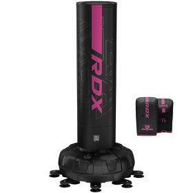 FREE STANDING PUNCH BAG 6 ft. with MITTS.  Boost your combat skill! KARA RDX F6 (Color: Pink, size: 6FT)