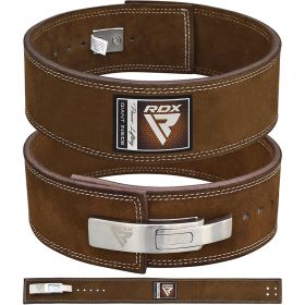 RDX 4 INCH IPL / USPA & World Powerlifting Congress APPROVED Powerlifting Leather Gym Belt (Color: Brown, size: L)