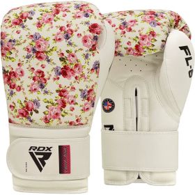 RDX FL6 Floral Boxing Gloves (Color: White, size: 8OZ)
