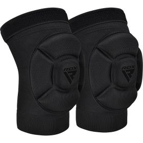 RDX MMA KNEE PADS (Color: BLACK/BLACK, size: S)