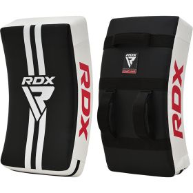 RDX T 1 Curved Kick Shield with Nylon Handles (Color: WHITE/BLACK, size: Standard Size)