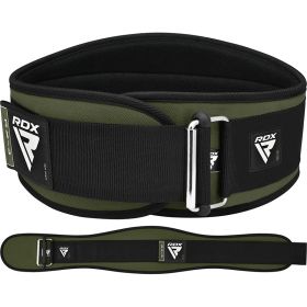 RDX X 3 6 INCH  Weightlifting Neoprene Gym Belt (Color: ARMY GREEN, size: L)