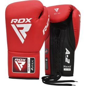 RDX APEX Competition/Fight Lace Up Boxing Gloves (Color: Red, size: 10oz)