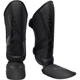 RDX T15 Noir Black Shin Instep Guards (Color: Black, size: L)